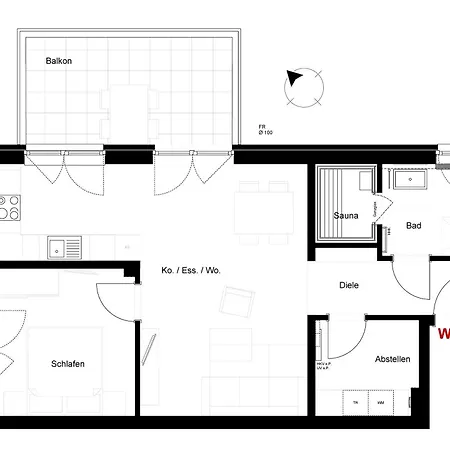 Dorumer Sielhuus 12 - Strandnah Mit Sauna Und Balkon Apartment Dorum